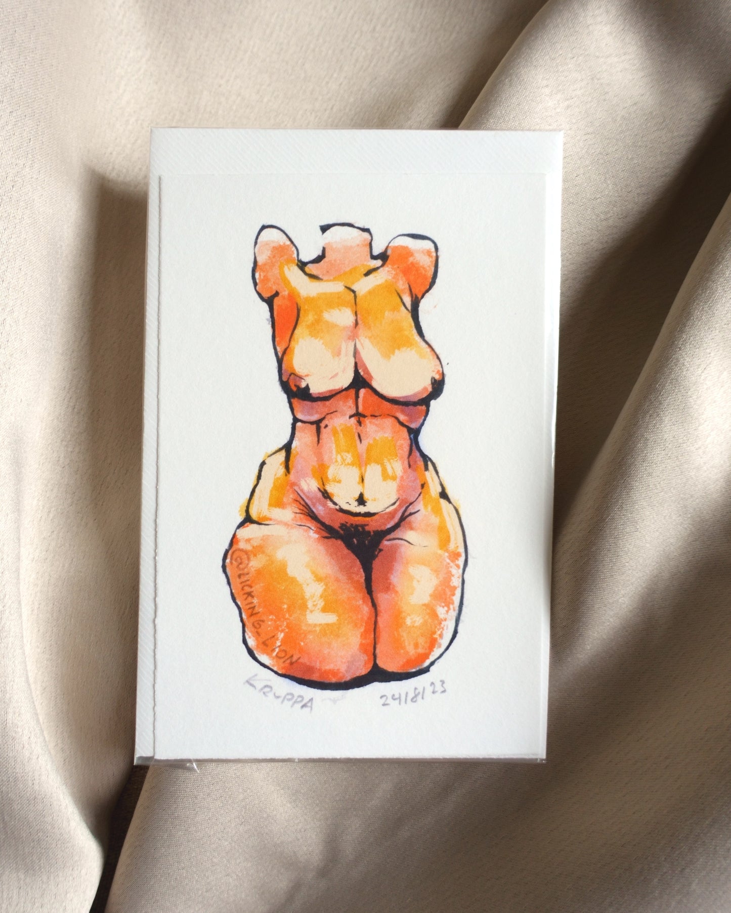 Nude Art Greeting Card "Bold Liberty"