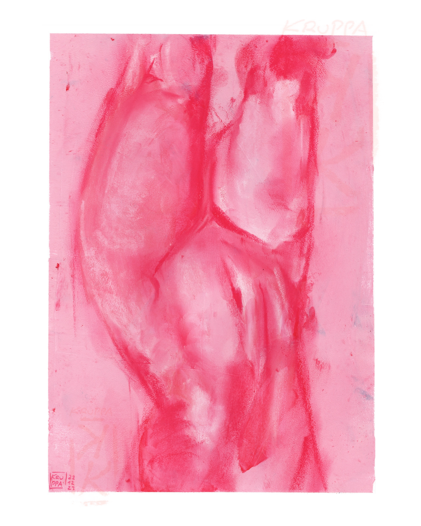 Original artwork, handmade nude artwork by Tobias Kruppa / soft pastels on acrylic primer / 21 cm x 29.7 cm / framed