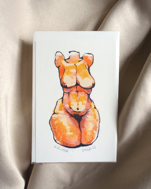 Nude Art Greeting Card "Bold Liberty"