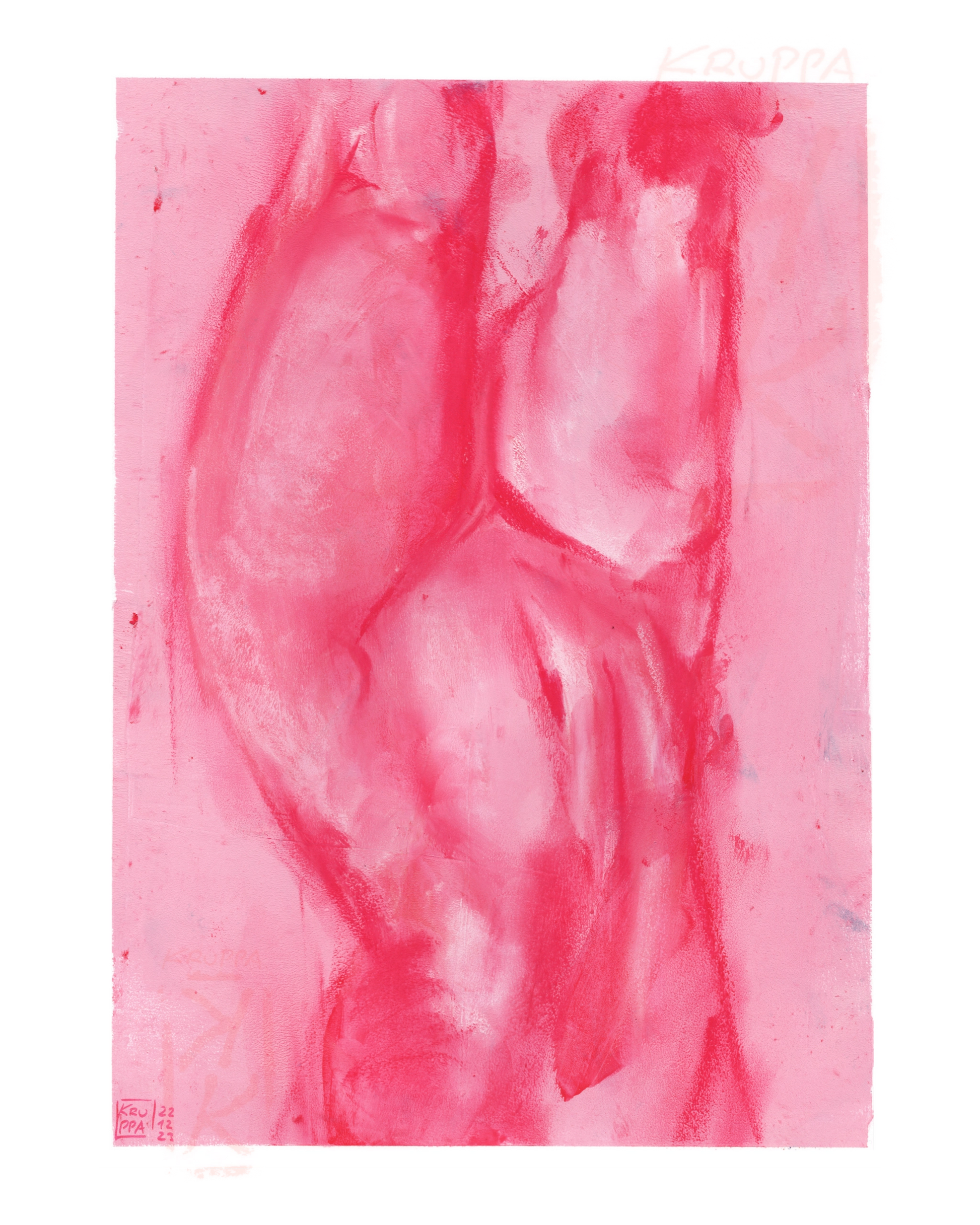 Original artwork, handmade nude artwork by Tobias Kruppa / soft pastels on acrylic primer / 21 cm x 29.7 cm / framed