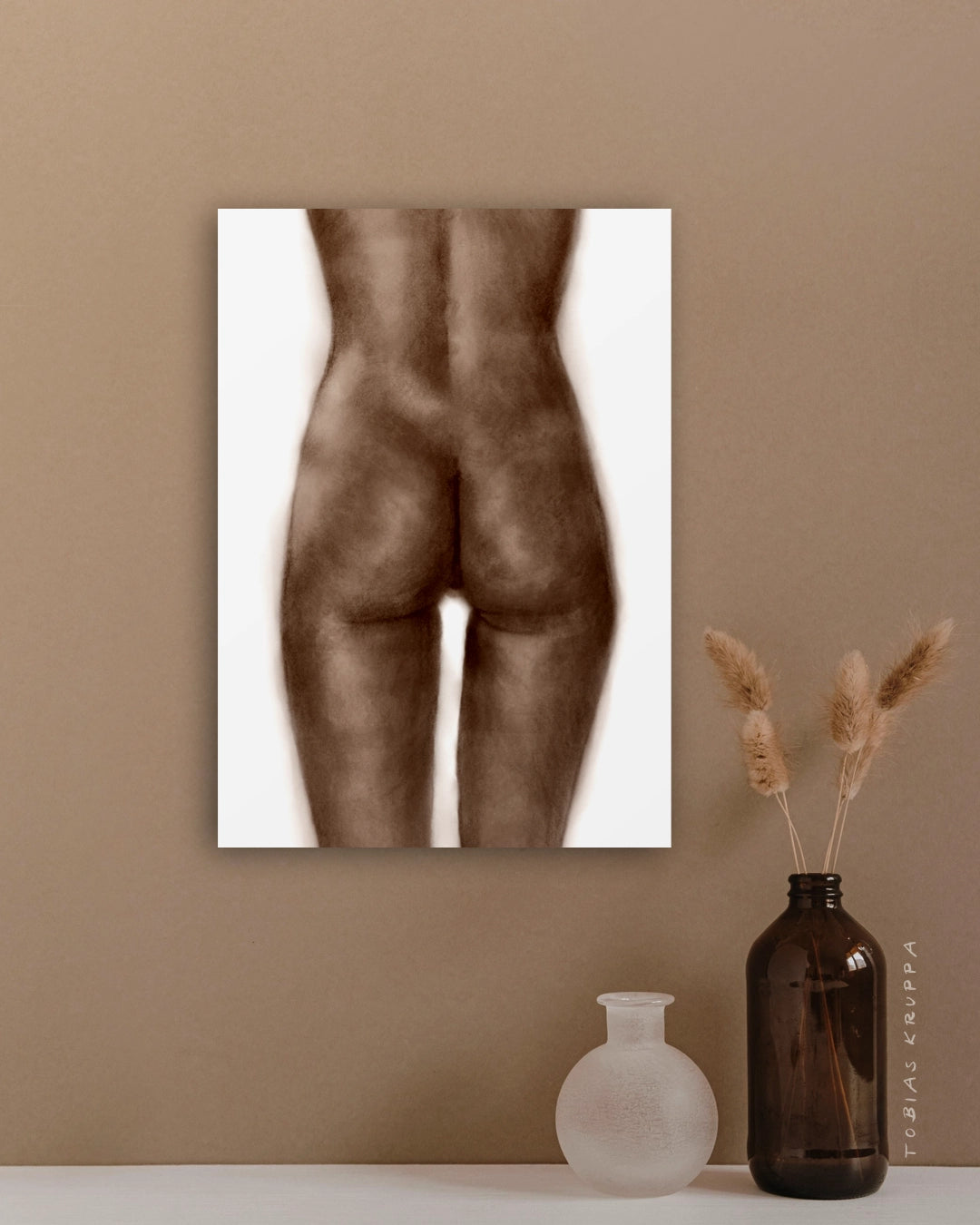 Unique and personalized fine art prints of commissioned artworks depicting beautiful, natural female bottoms