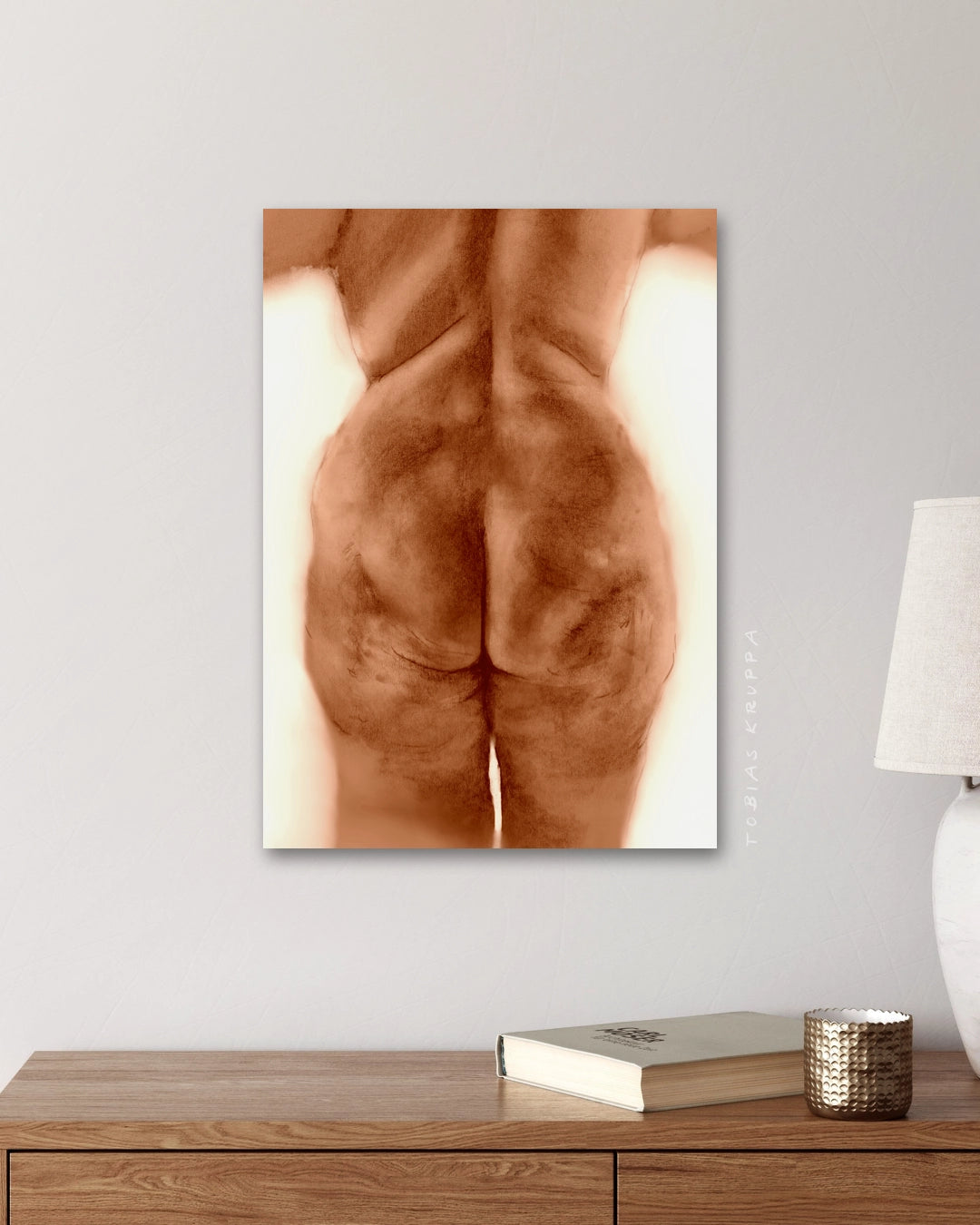 Fine art prints of personalized commissioned artworks depicting female bottoms in a range of sizes and shapes