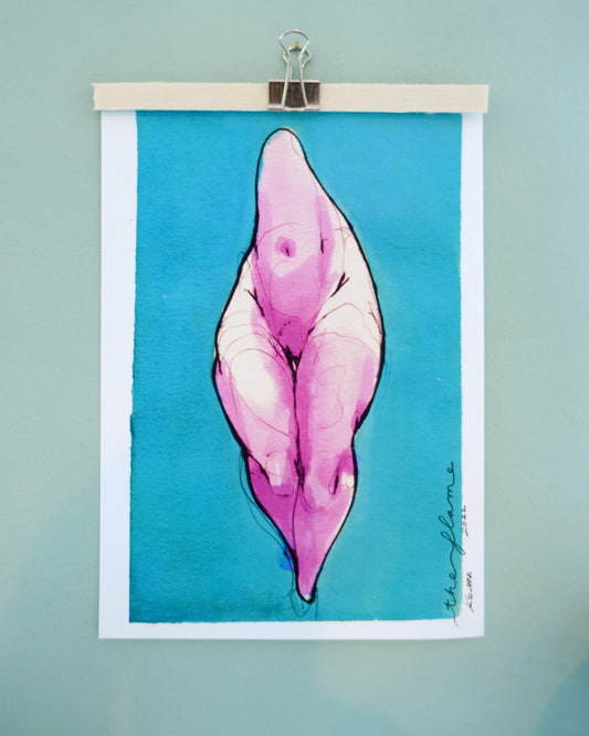 Erotic Fine Art Print "The Flame" by Tobias Kruppa - Erotic Wall Decor and Gift Idea, Bedroom Art, Bedroom Decor, Nude Art, Line Art, Female Silhouette Art