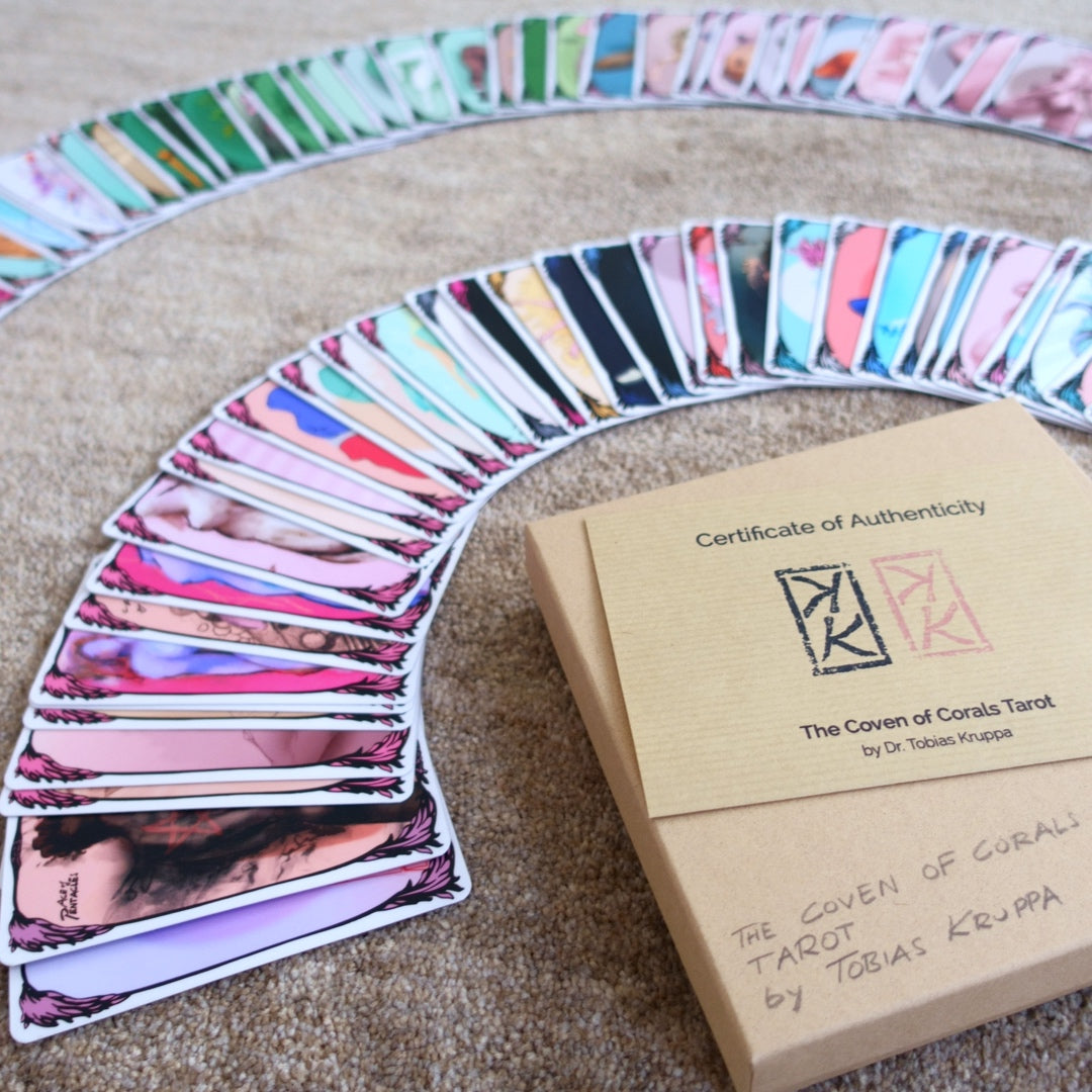 This stunning handmade Tarot Card deck features intricate illustrations of the female form, each one showcasing a unique and diverse interpretation of femininity. Created with an artist's eye for detail and creativity, these cards are a true work of art.